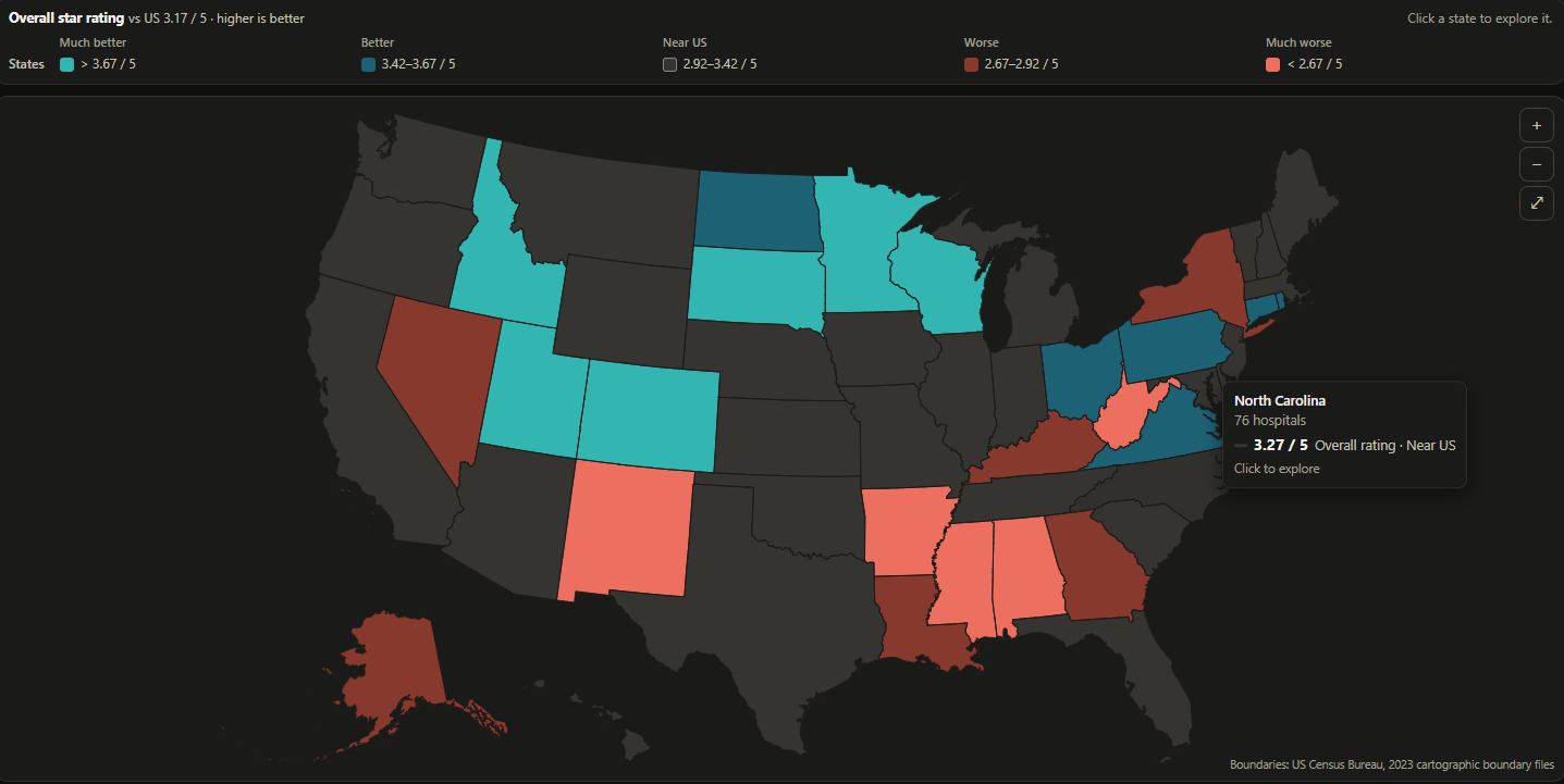Hosptial Ratings Dashboard